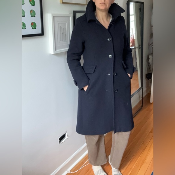 Navy Pendleton long wool coat with hood - Picture 1 of 14